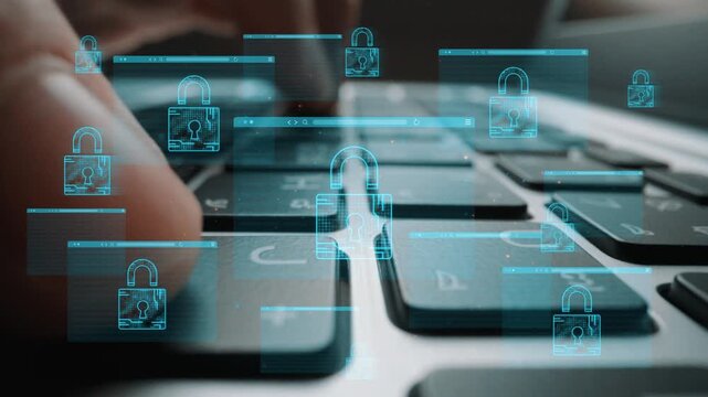 Conceptual Representation of Cyber Security with Digital Locks Overlaying a Laptop Keyboard for Data Protection Themes. Entropy.