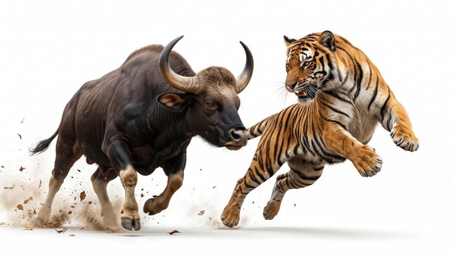 buffelo and tiger fight