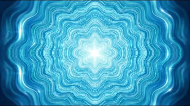 Abstract blue concentric wave pattern background with glowing cyan tunnel light effect