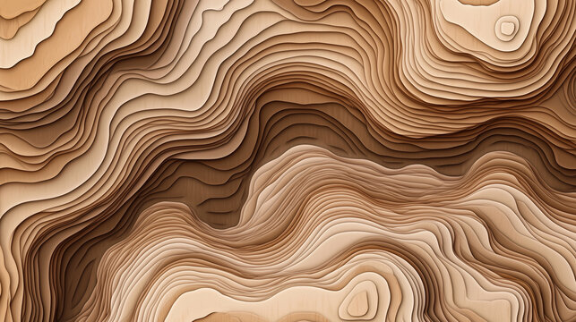 Terrain diagram with wireframe terrain and earth contours. Topographic line art blending isoline pattern and mountain heights. With eye-catching, geometric, decor, woodcraft and wallpaper.