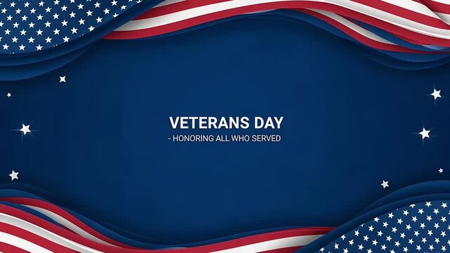 Veterans Day banner with American flag design