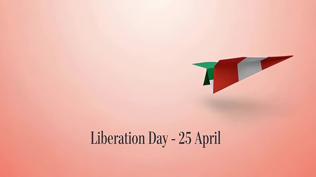 Paper airplane shaped like Italian flag illustration.