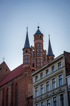 Historic red brick gothic architecture of Torun old town UNESCO site