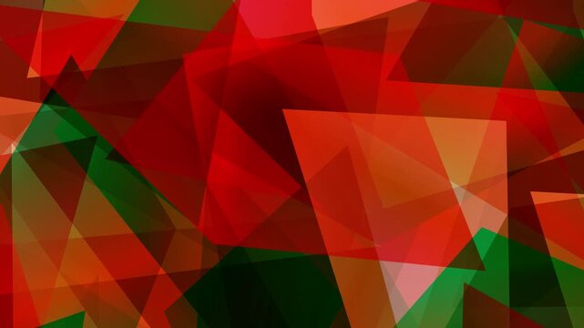 Abstract Geometric Polygons in Red and Green 4K