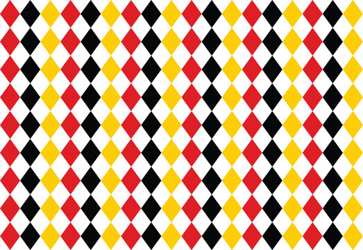 Bavarian Oktoberfest Red Black Yellow Diamond Geometric Pattern