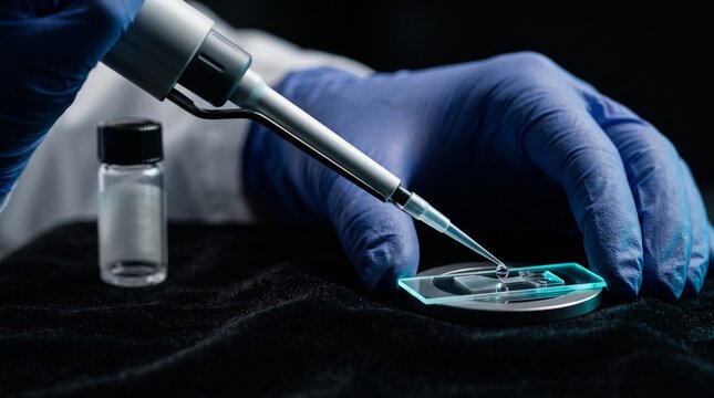 Clinical sample prepared on a diamond sensing slide