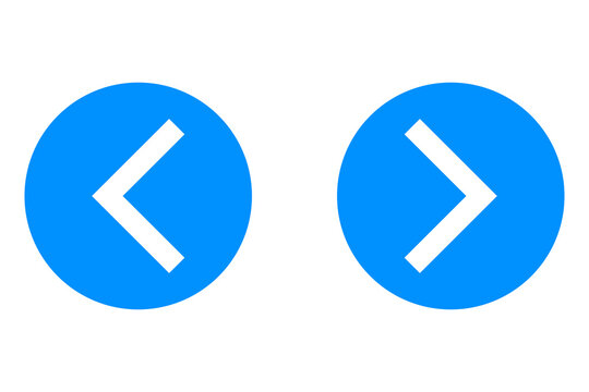 Blue circular arrow buttons for website navigation and interface design
