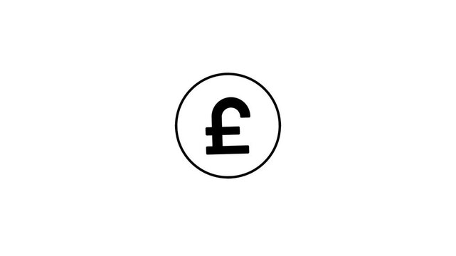 British Pound Sterling Currency Symbol Icon in Circle.