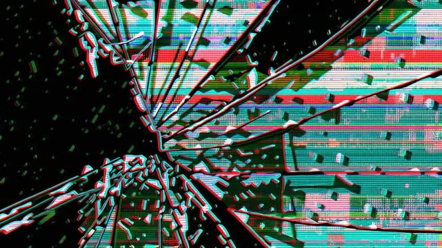 テクノロジー感あふれるカラフルなデジタル背景動画