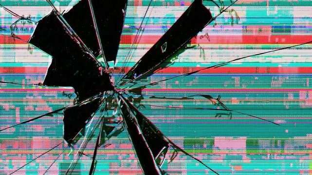 テクノロジー感あふれるカラフルなデジタル背景動画