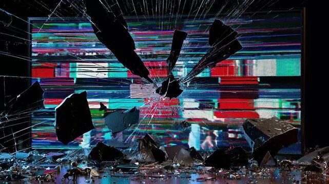 テクノロジー感あふれるカラフルなデジタル背景動画