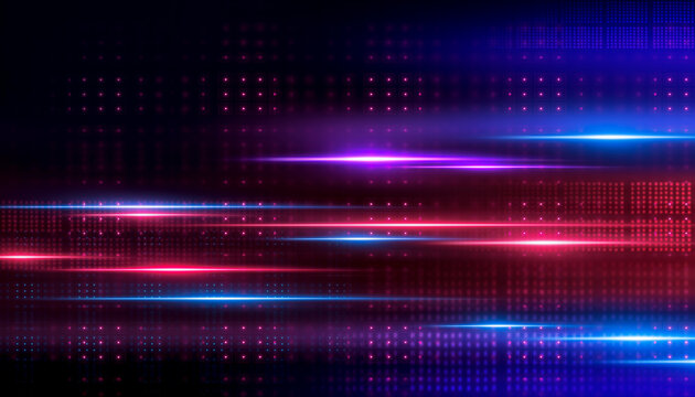 Light and stripes move rapidly. Connections, lines, and squares with random scale and opacity. Technology and the concept of connectivity. Abstract digital background with highly detailed elements.