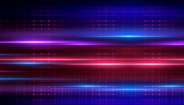 Light and stripes move rapidly. Connections, lines, and squares with random scale and opacity. Technology and the concept of connectivity. Abstract digital background with highly detailed elements.