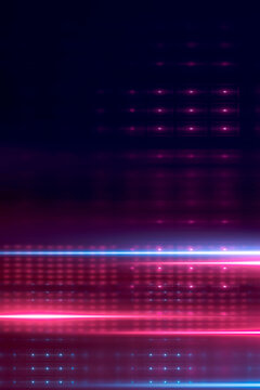 Light and stripes move rapidly. Connections, lines, and squares with random scale and opacity. Technology and the concept of connectivity. Abstract digital background with highly detailed elements.