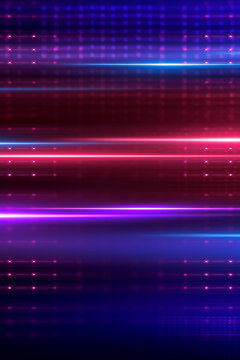 Light and stripes move rapidly. Connections, lines, and squares with random scale and opacity. Technology and the concept of connectivity. Abstract digital background with highly detailed elements.