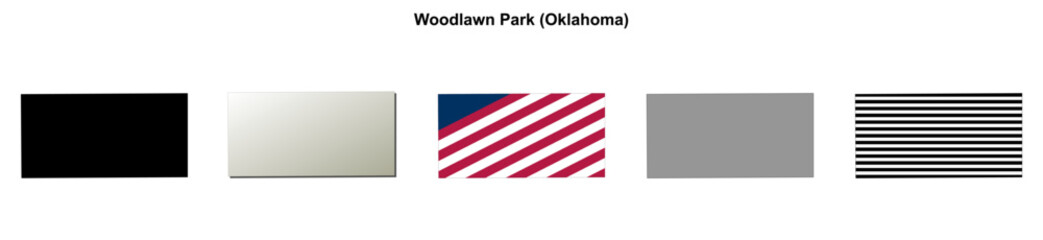 Fototapeta premium Woodlawn Park (Oklahoma) blank outline map set