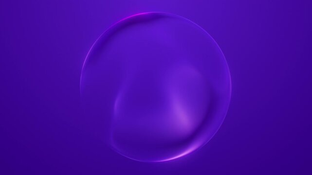 Violet orb soft liquid glow pink edge highlight on purple gradient. Minimalist futuristic sphere, seamless loop. Purple magic energy orb shiny plasma violet gradient. Glowing sphere violet bacground.