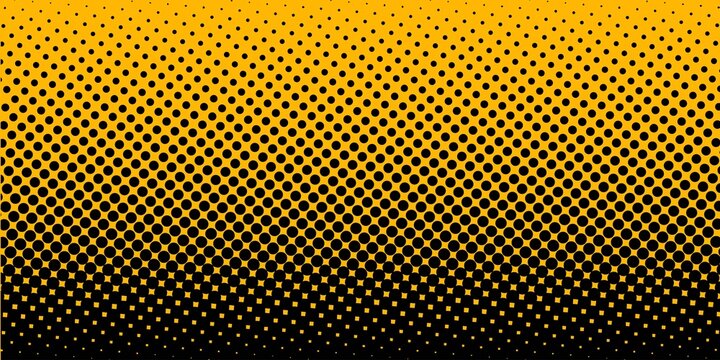 Abstract yellow and black halftone dot pattern background