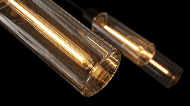 Paired 3D glass tips rendered with soft filaments
