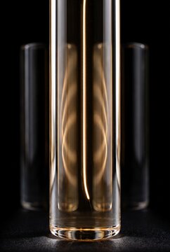 Vertical 3D cylinder glowing with a wavy filament