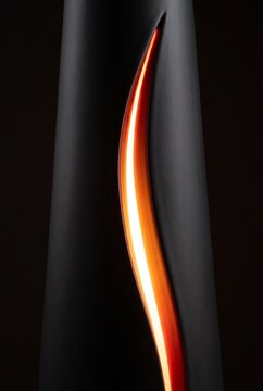 Tapered 3D cone rendered with a crimson slit