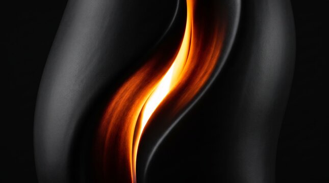 Twisting 3D form rendered with a glowing seam