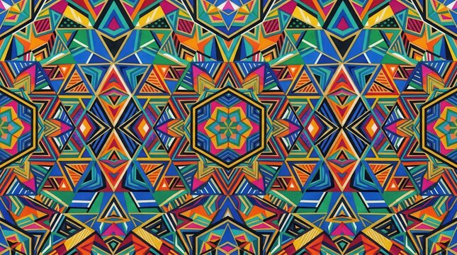 Colorful abstract geometric kaleidoscope pattern background