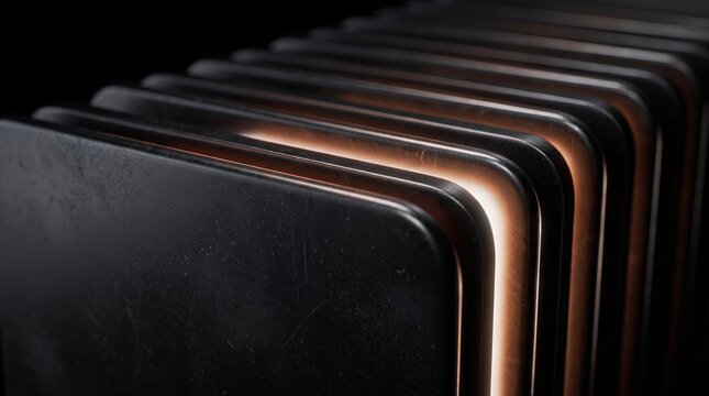 Weathered 3D tiles rendered with a copper glow