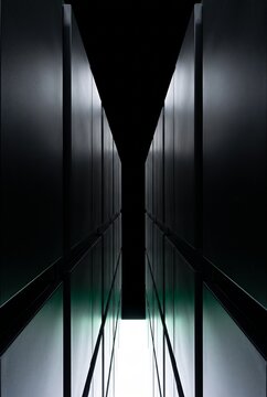 3D wafers forming a narrow glowing corridor