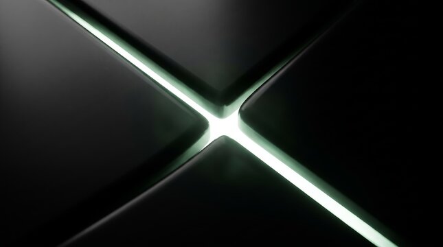 3D plates meeting at a glowing cross