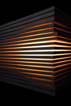 Layered 3D slabs rendered along amber edges