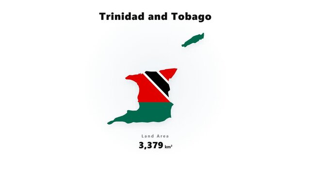 Trinidad And Tobago Shown Through A Flag-filled Country Graphic With A Total Land Area.