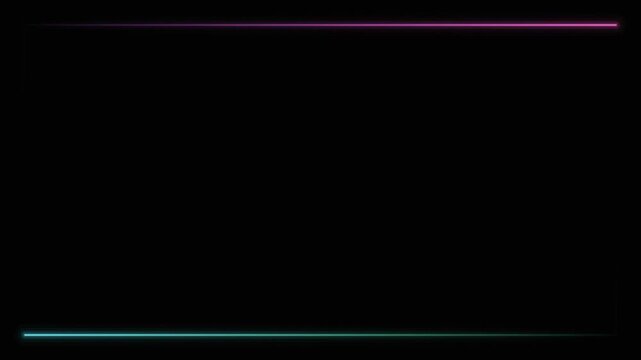 Bright smooth rectangular seamless silver light frame streaming overlay loop glowing border animation with alpha channel background.