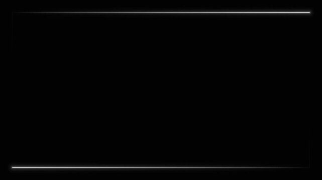 Transparent rectangular seamless silver light frame streaming overlay loop glowing border animation with alpha channel background.