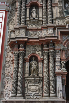 Lima, Peru - July 30, 2026: Basilica and Convent of Our Lady of Mercy in Lima, Peru.