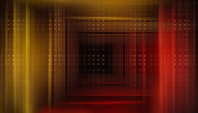 Cyberpunk abstract backdrop featuring vertical and horizontal glowing laser lines. Futuristic digital matrix wallpaper with pink and purple neon streaks on a dark dotted background.