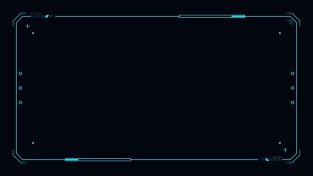 Sci-fi Futuristic HUD video frame Digital technology plexus lines background. Technology HUD template. Frame HUD element. HUD viewfinder Interference. Hologram VHS Noise Background In Hi Future Frame.