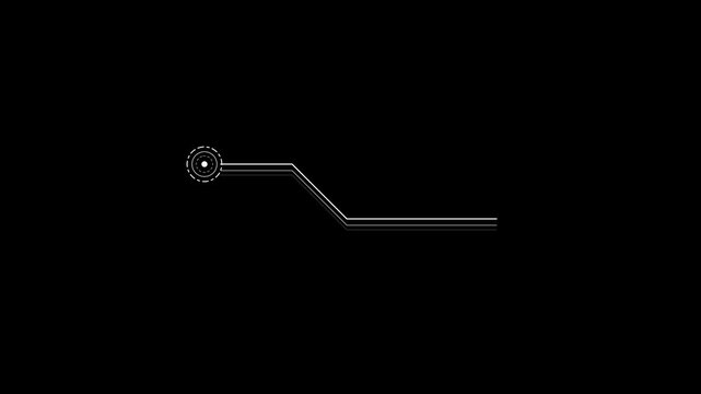 Animated modern HUD callout futuristic line overlay, descending sci-fi tech interface and clean digital title pointer motion graphics 4K stock.