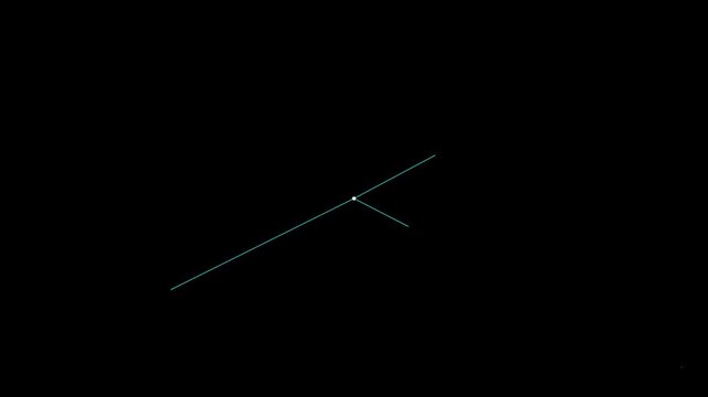 Minimalist geometric angle animation with rotating line segments on 4k black background, abstract lines