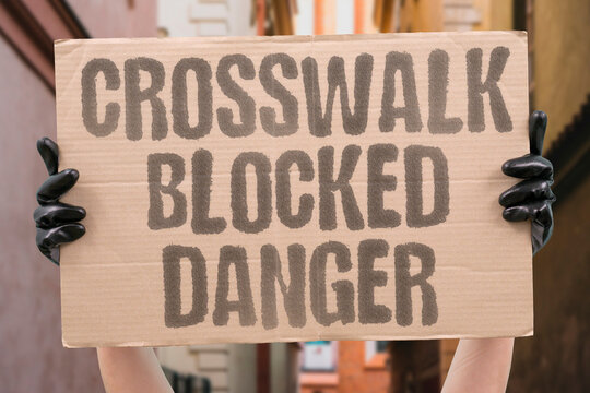 "Crosswalk blocked danger" Car parked on stripes forces walkers into traffic. CROSSWALK. BLOCK. PEDESTRIAN. SAFETY. TICKET.