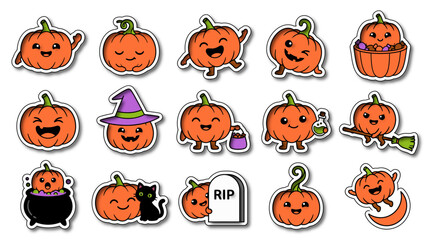 Fototapeta premium Halloween Witch 3D Sticker Collection