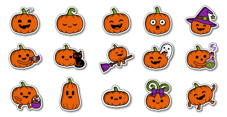 Fototapeta premium Jack-o-lantern_sticker_sheet_design