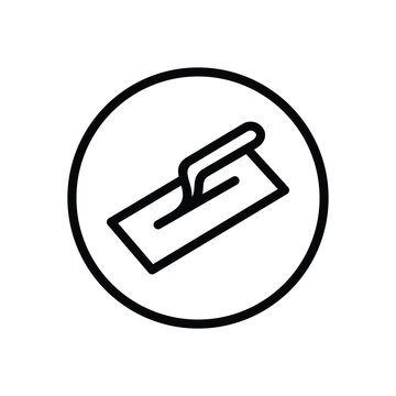 Plastering trowel simple icon. Plastering tool symbol.