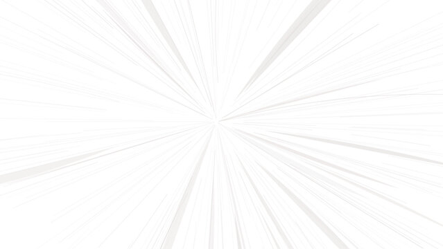 Speed lines vector background with white radiating rays on transparent grid for comic book action scene and motion design effect.