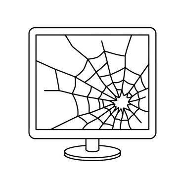 Broken Computer Monitor Screen