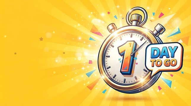 One Day Left Countdown Burst Graphic