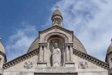 Sacre Coeur Basilica Upper Facade Closeup In France © Audrey