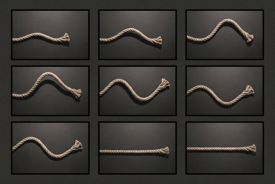 Business presentation rope variations on dark background with copy space
