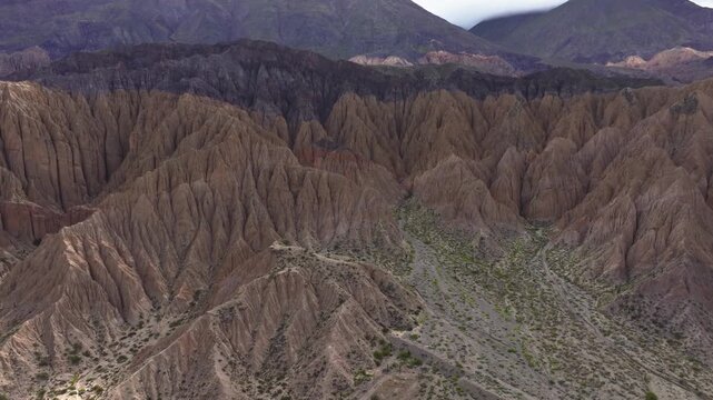 Eroded Andean highlands landscape near Purmamarca, Argentina