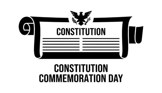 United states constitution document scroll icon for constitution commemoration day or american patriotic celebration Vector